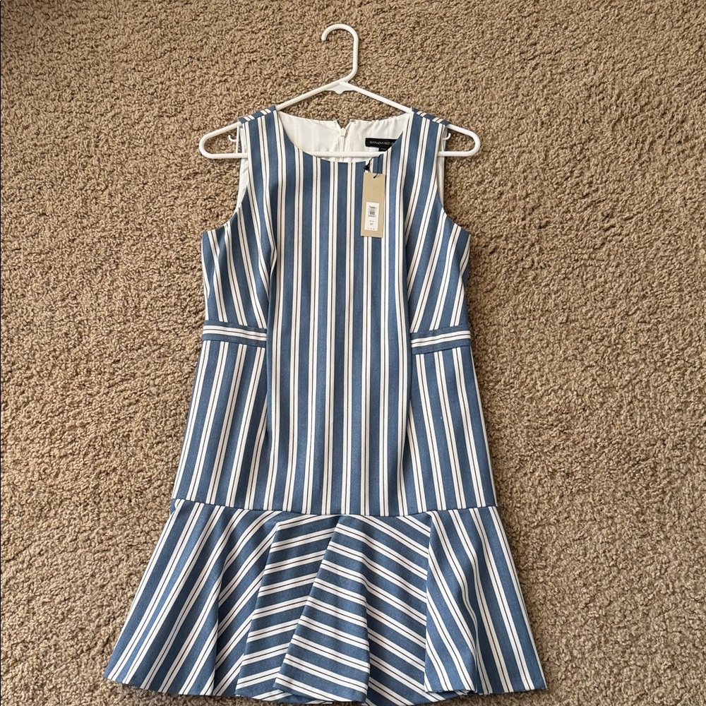 Banana Republic Blue and White Striped Dress